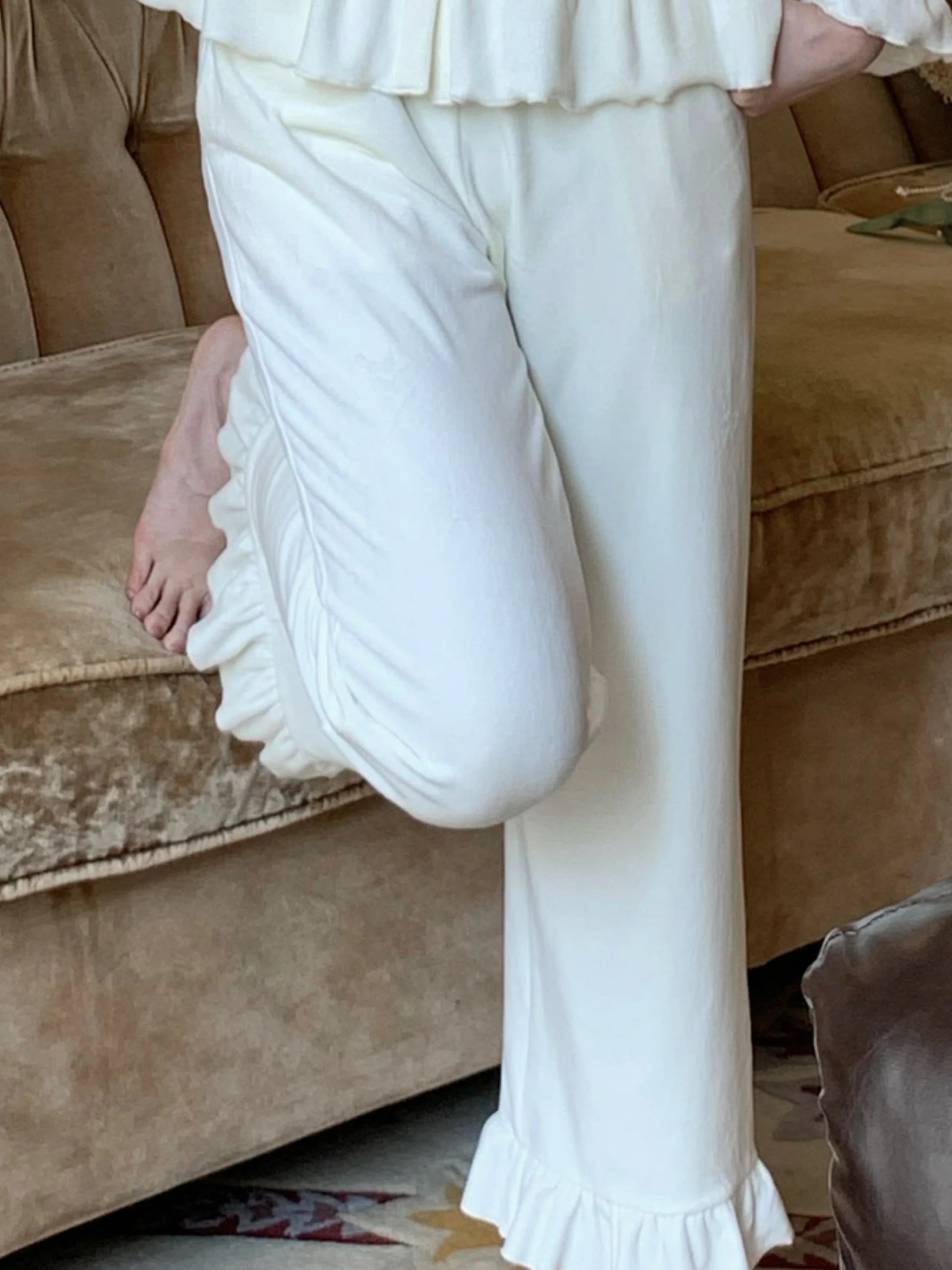 Dreamy Velvet Ruffle Pajama Set