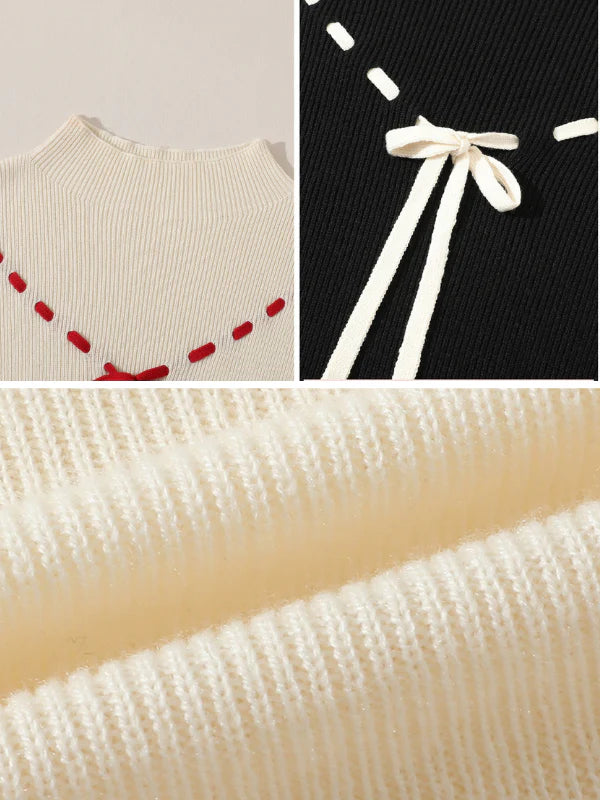 Coquette Bow Detail Knit Top