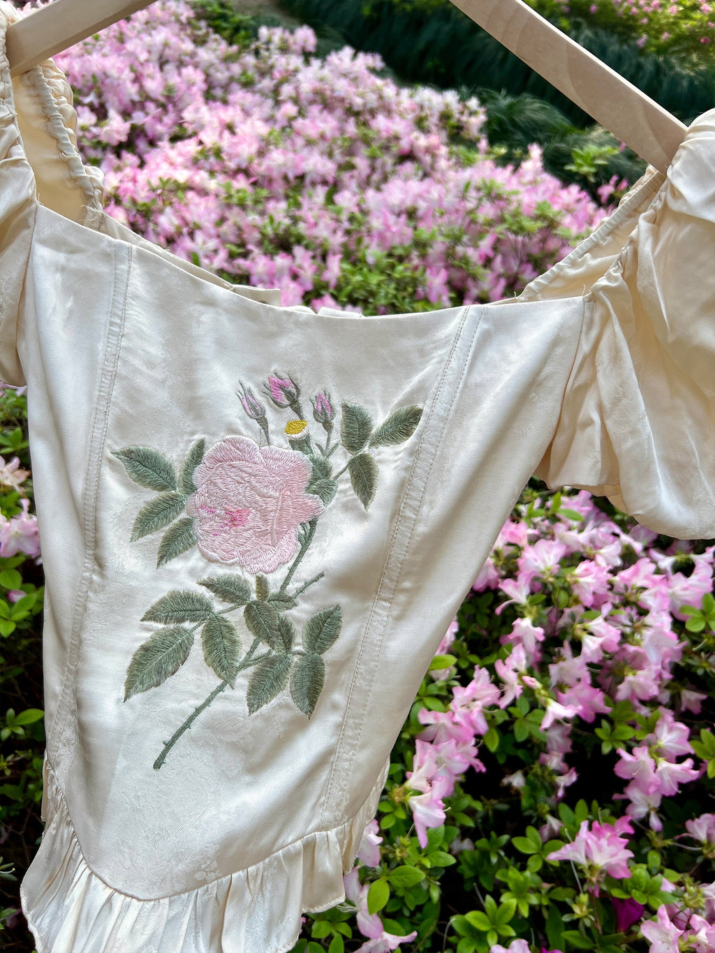 Romantic Rose Embroidered Corset Top