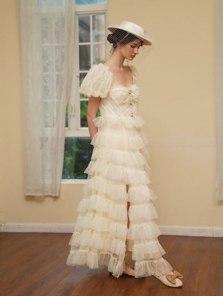 Ivory Princess Garden Ruffle Dress