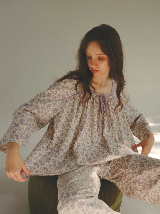 Lavender Bloom Cotton Pajama Set