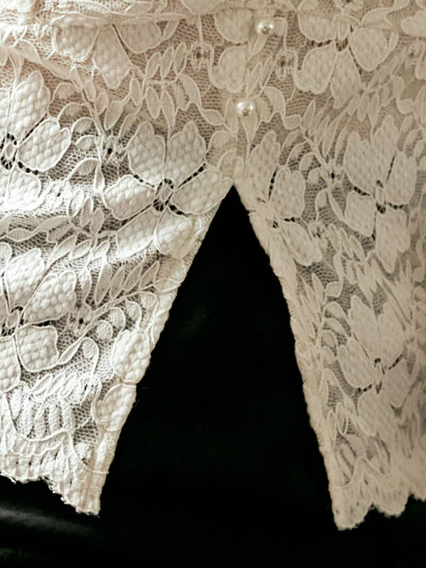 Elegant Lace Button Blouse