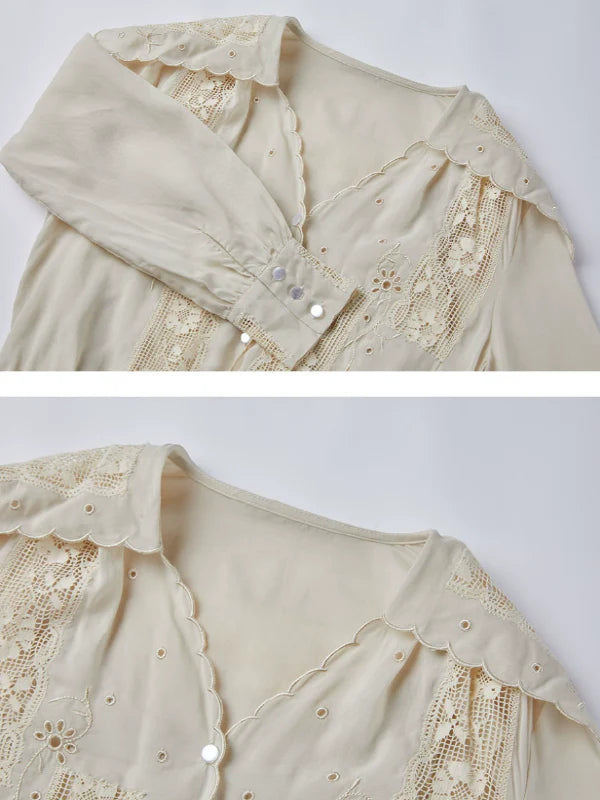 Autumn's Serene Verse Dress