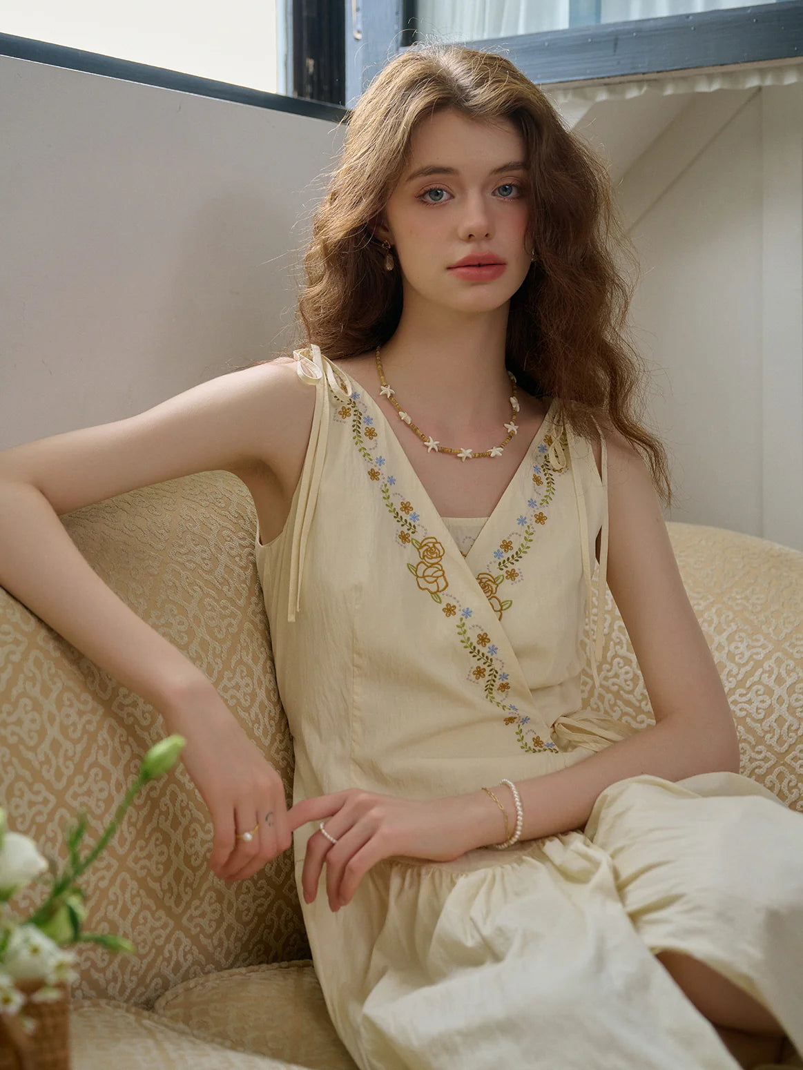 Enchanted Garden Cottagecore Ivory Dress