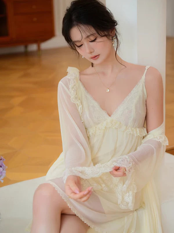 Soft Yellow Dreamer Nightgown Set