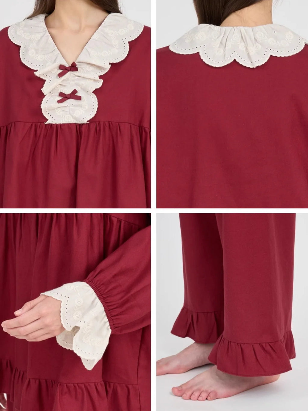 Vintage Rose Lace Pajama Set