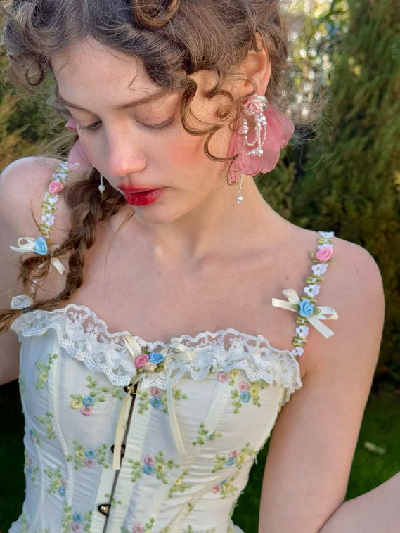 Floral Embroidered Garden Corset