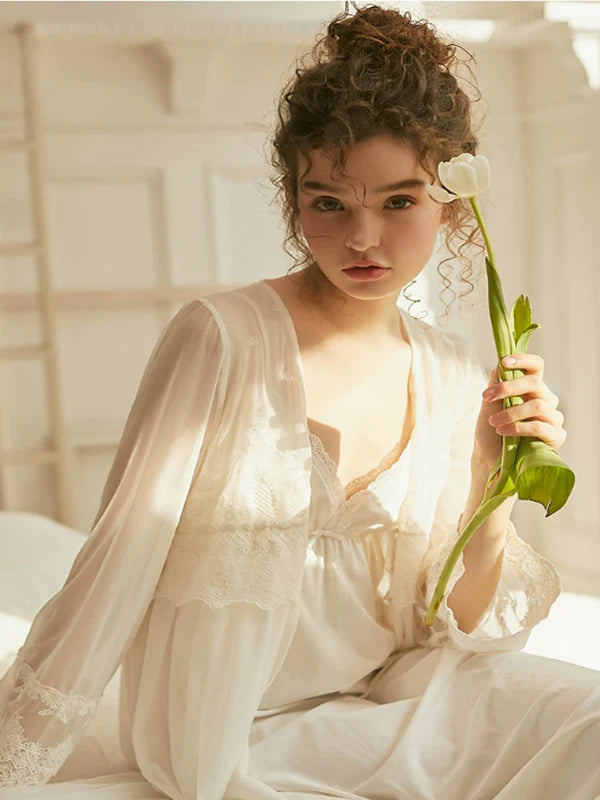Serene Lace Elegance Nightgown