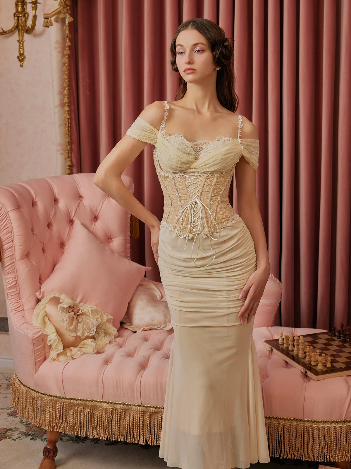 Lily's Vintage Grace Beige Dress