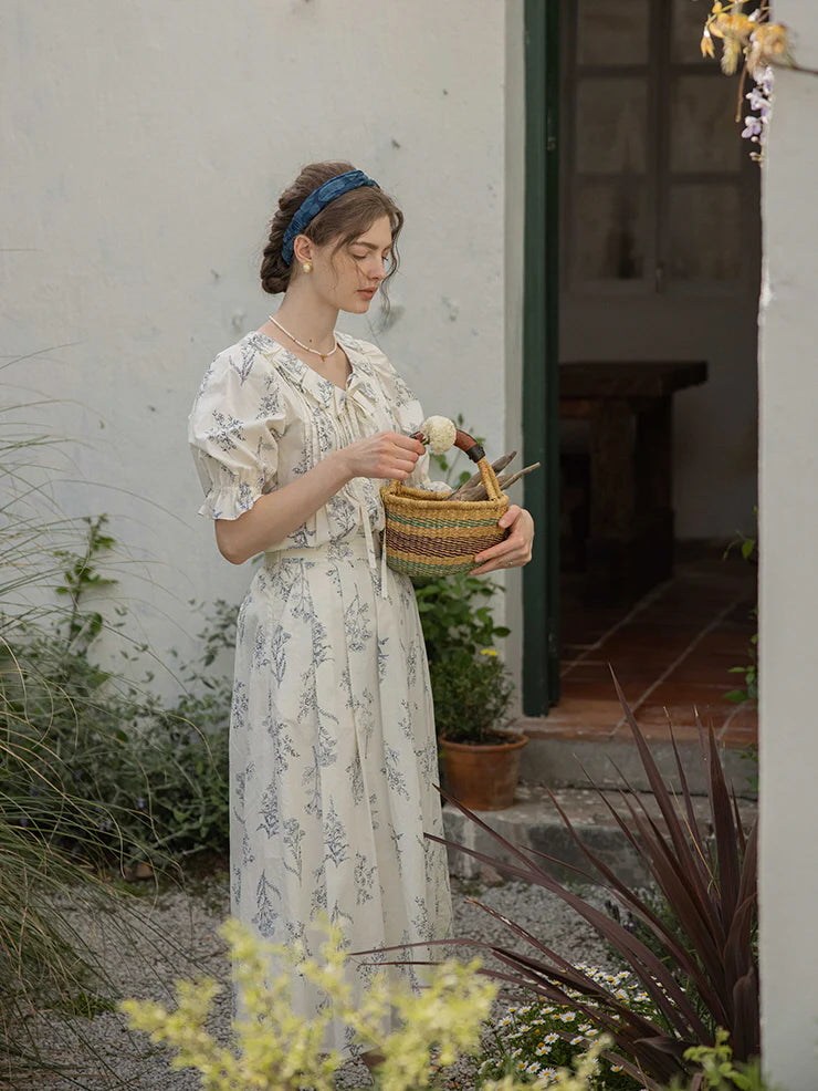 Emma's Sky Blossom Cottage Skirt