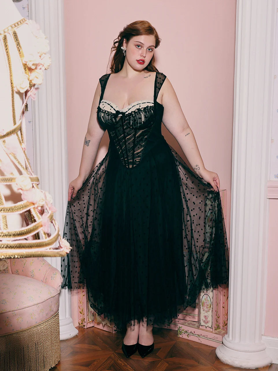 Midnight Elegance Vintage Corset Dress