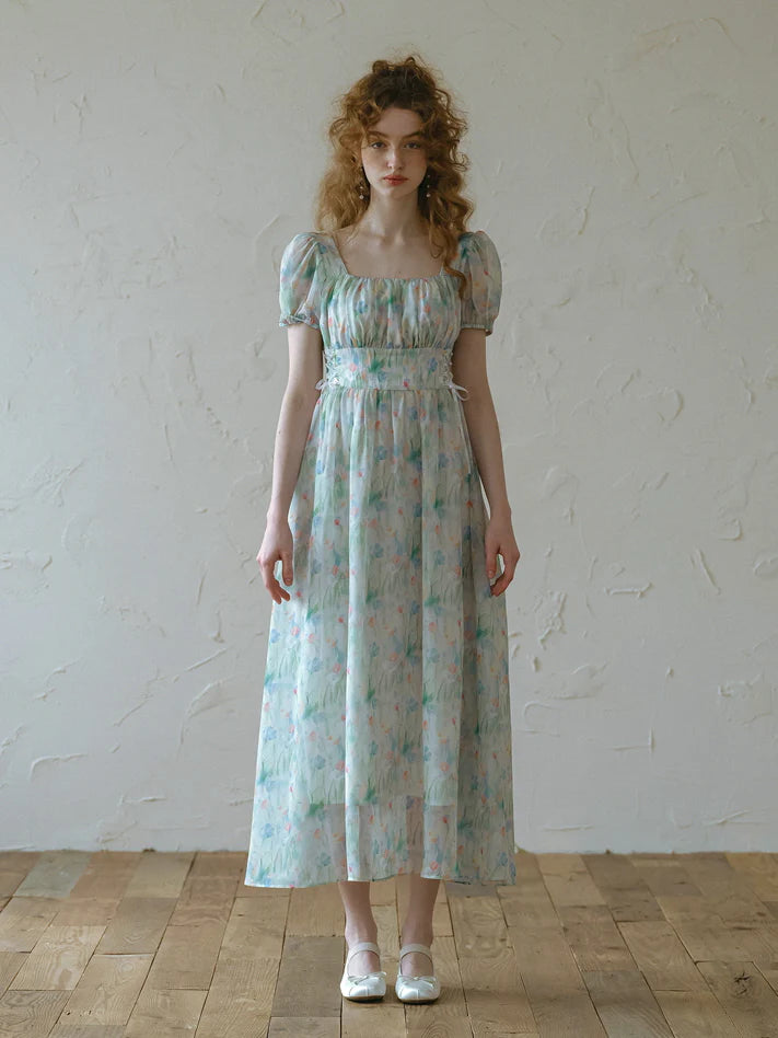 Watercolor Meadow Corset Dress
