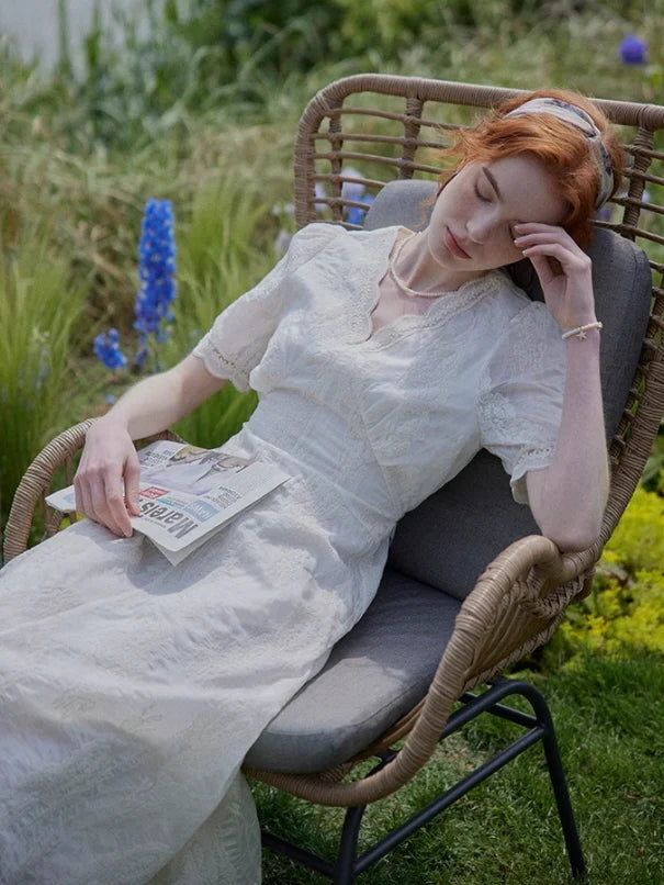 Romantic Garden Lace Embroidered Dress