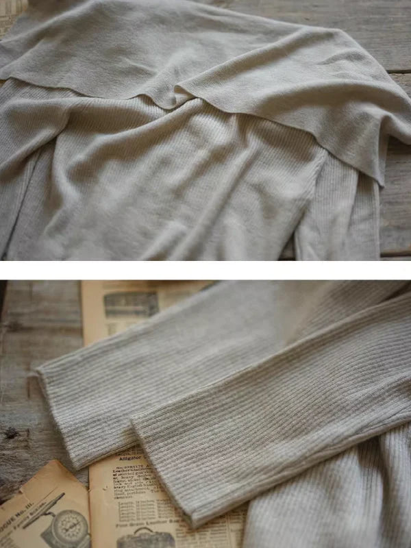 Retro Soft Knit with Floral Embroidery