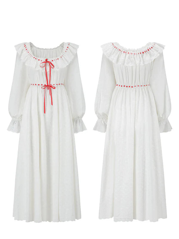Enchanted Rose Embroidered Cotton Nightgown