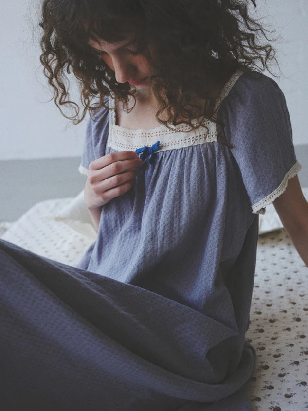 Blue Lace Ribbon Nightgown