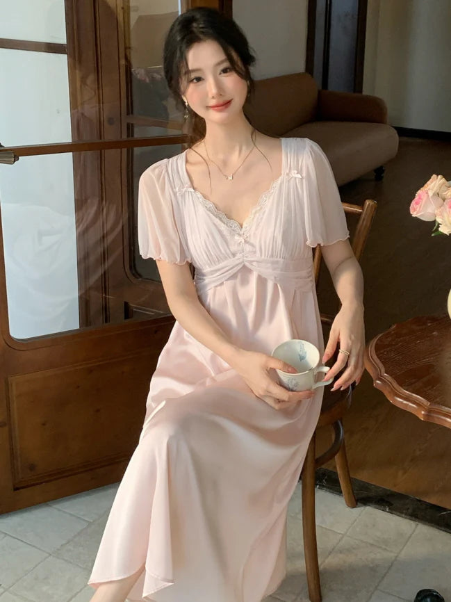 Rosy Lace Dream Nightgown