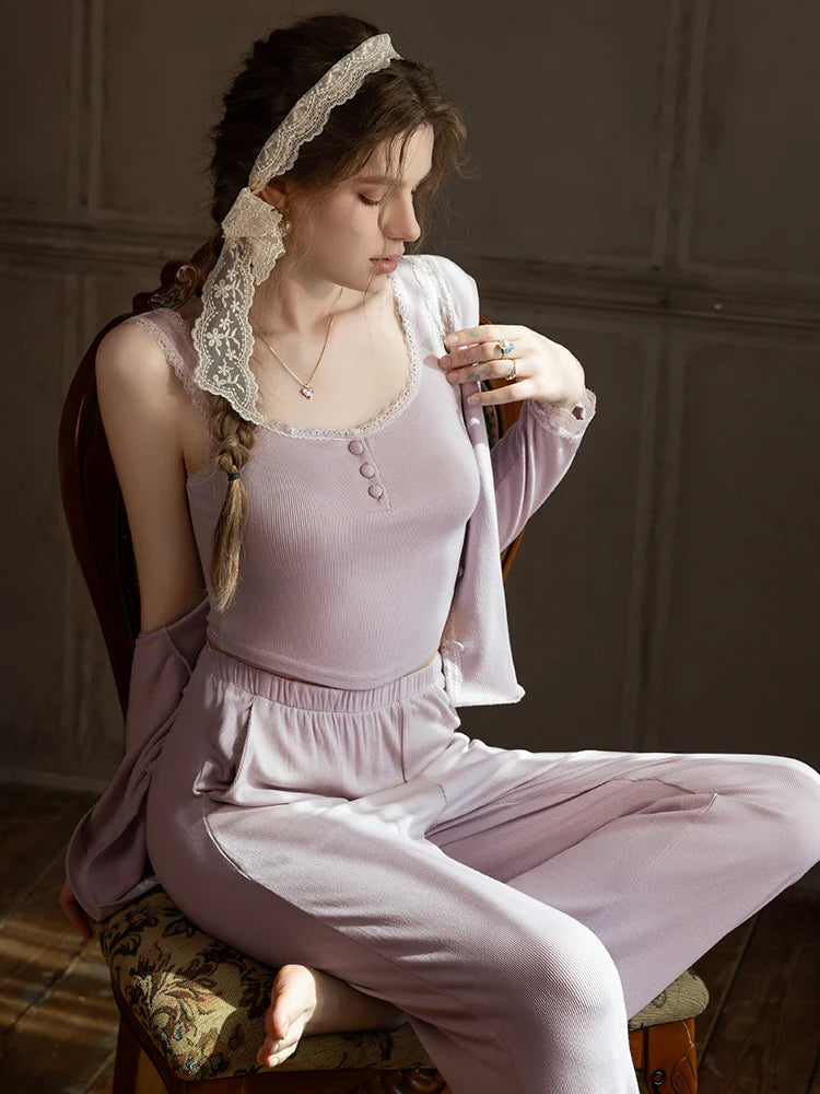 Lavender Bloom Modal Pajama Set