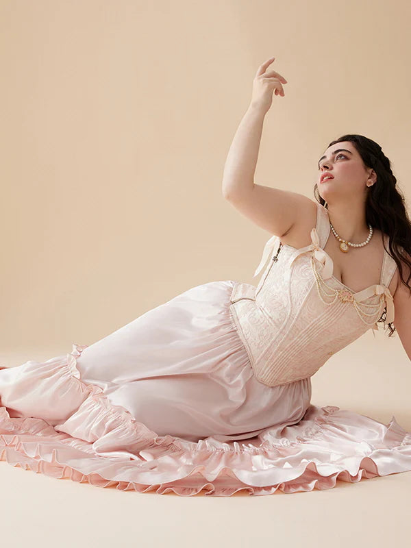 Blush Garden Rose Corset & Tiered Skirt