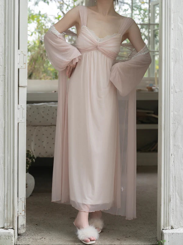 Ruffle-Trimmed Fairytale Nightgown Set