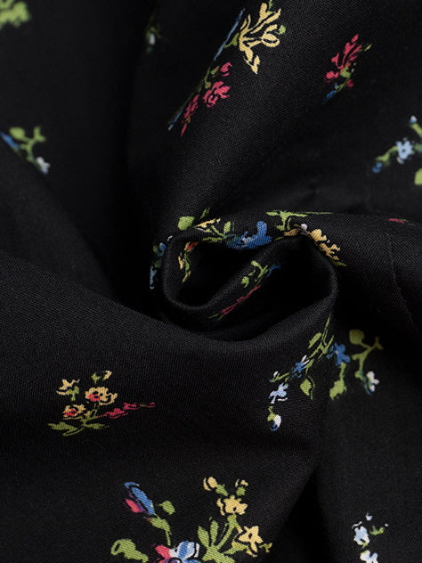 Black Vintage Floral Blouse