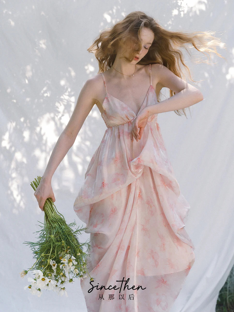 Emmeline Pink Floral Maxi Dress