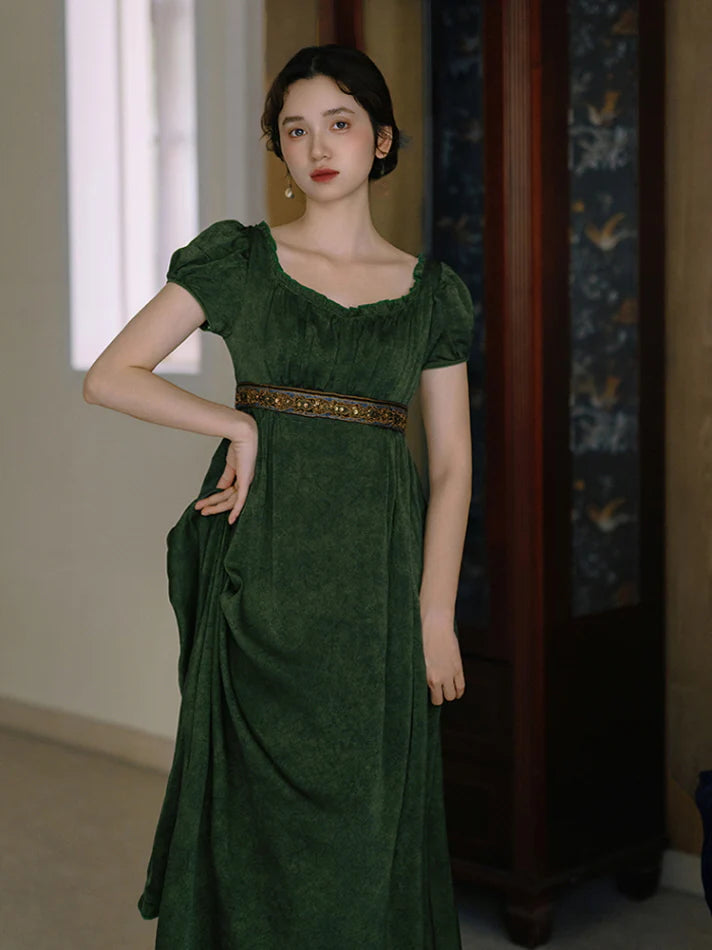 Enchanted Forest Velvet Empire Dress