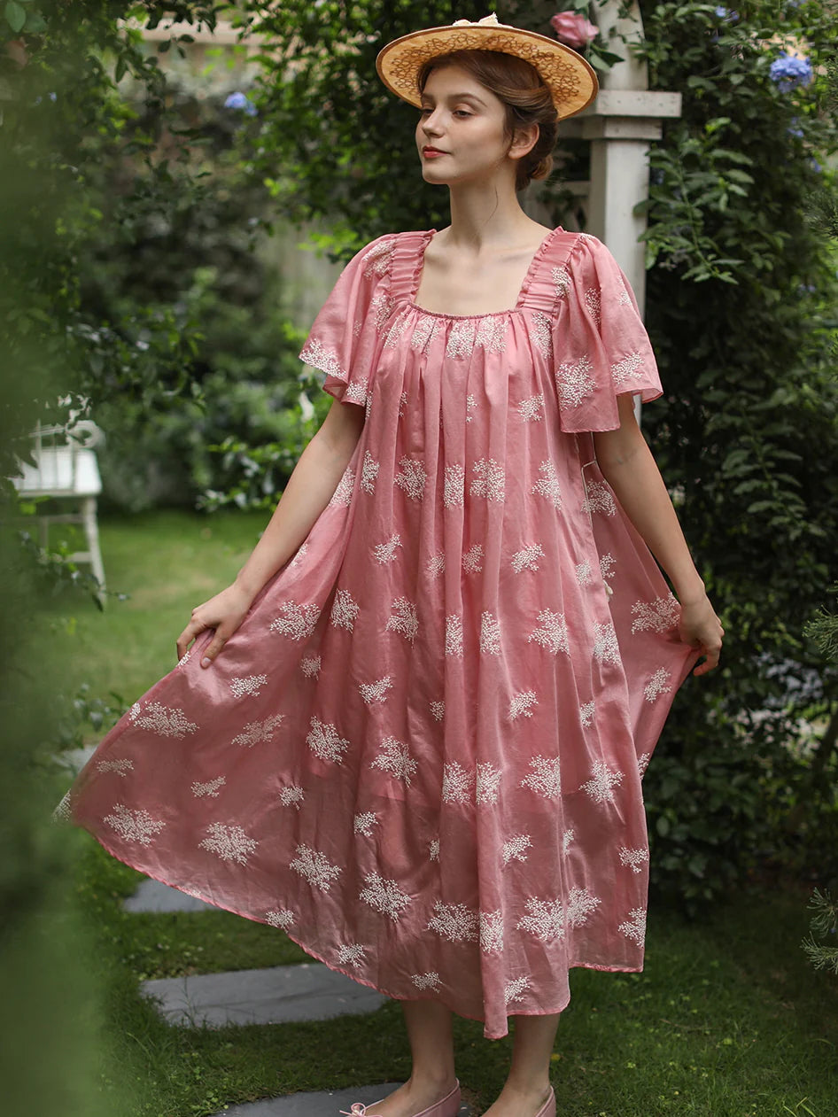 Clara's Retro Pink Elegance Dress