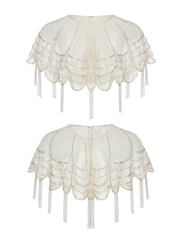 Moonlight Garden Beaded Cold Shoulder Top