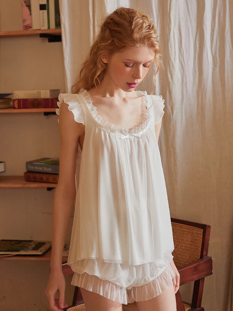 Dreamy Ruffle Sleeveless Pajama Set