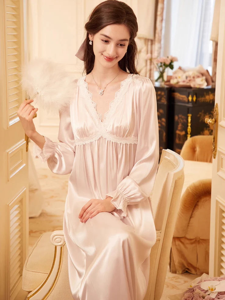 Princess Silky Lace Trim Nightgown