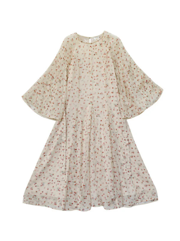 Floral Elegance Blossom Vintage Chiffon Dress