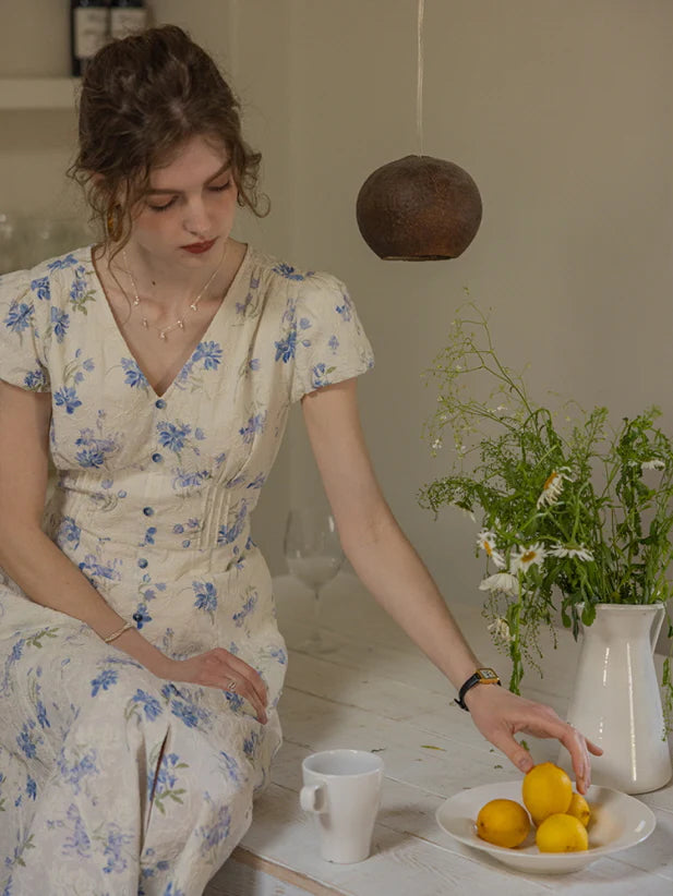 Blue Blossom Vintage Lace Dress