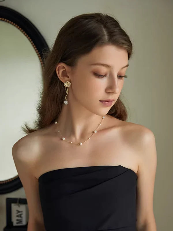 Rose Zircon Earrings