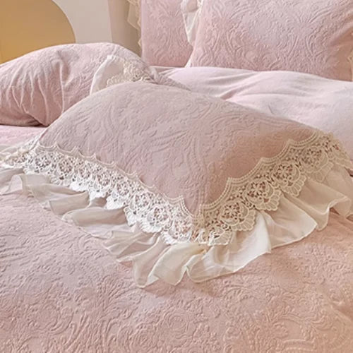 Pink Velvet Princess Douvet Cover Set