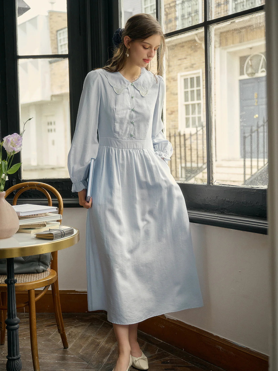 Ethereal Light Blue Embroidered Dress