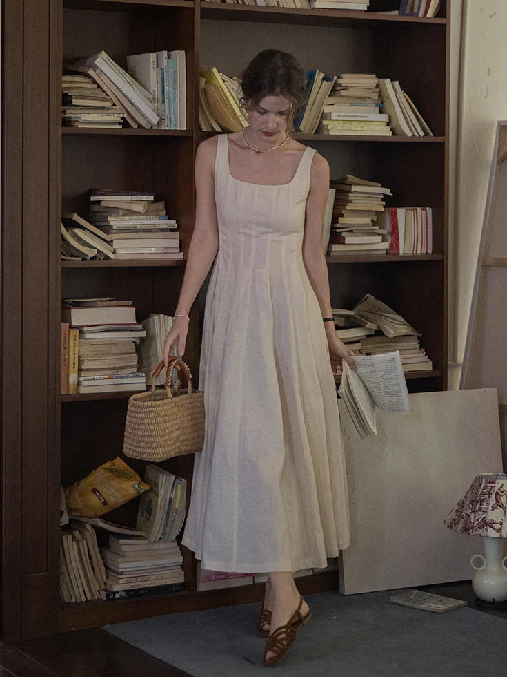 Ethereal Linen Elegance Dress