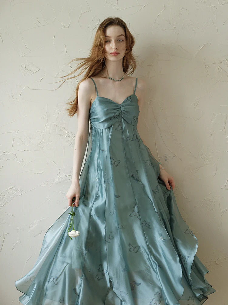 Butterfly Whisper Aqua Dress