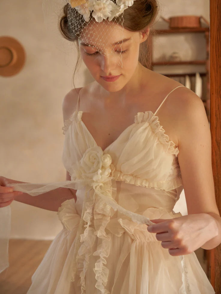 Ivory Bloom Corset Top and Skirt