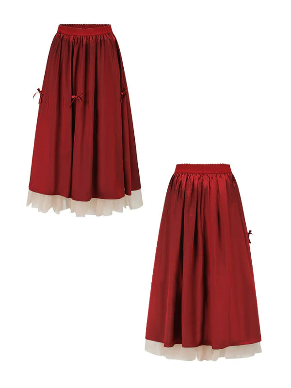 Vintage Layered Scarlet Tulle Skirt