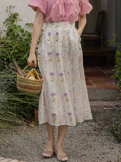 Olivia's Purple Flower Cottage Skirt