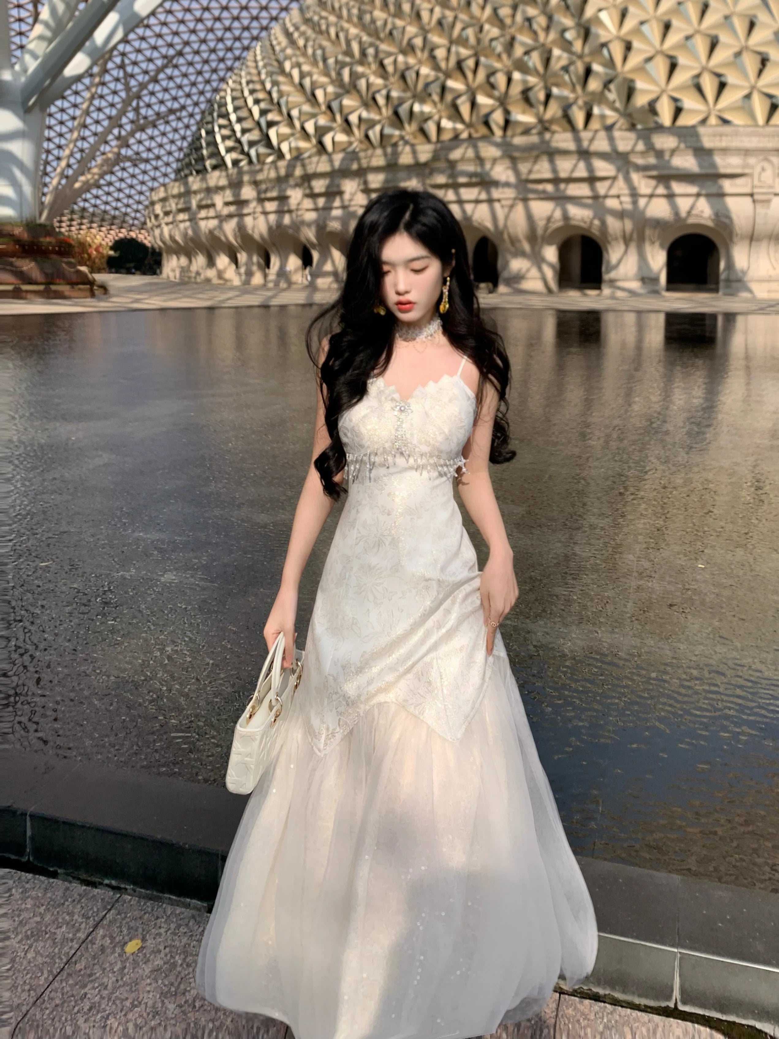 Ethereal Gold Jacquard Fairy Gown