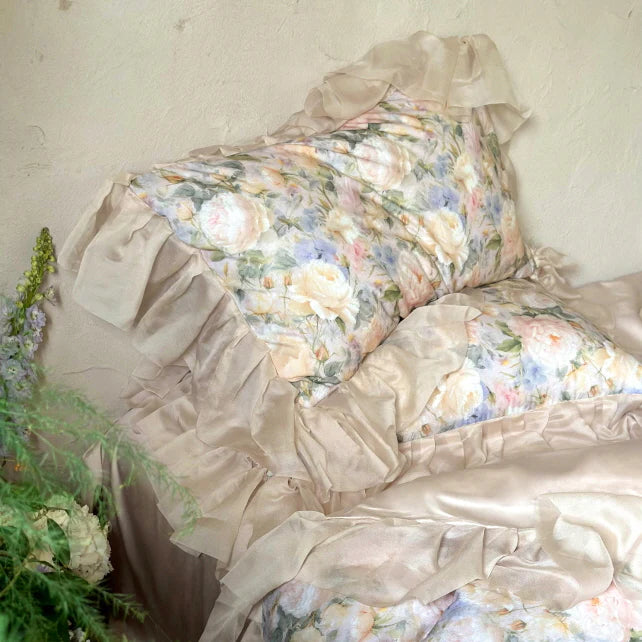 Blossom Garden Soft Pastel Ruffle Bedding Set