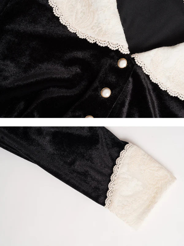 Velvet Victorian Black Elegance Dress