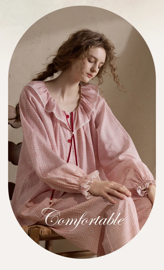 Vintage Ruffle Collar Pajamas