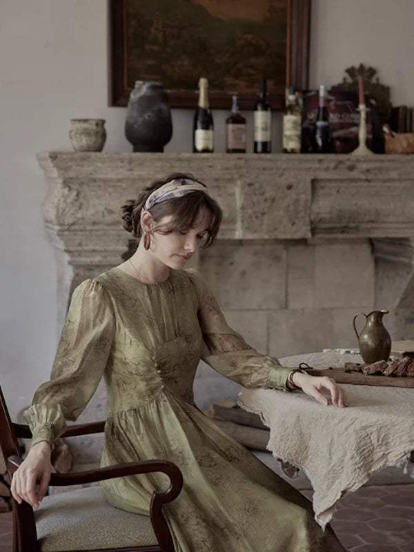 Vintage Moss Elegance Dress