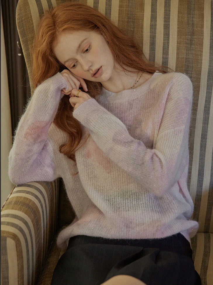 Soft Pastel Butterfly Knit Sweater
