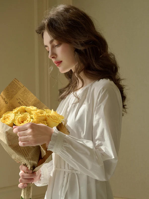 Cotton Bloom Embroidered Dress