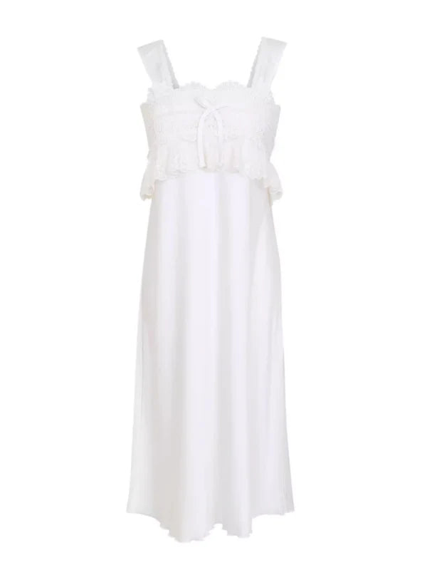 Ivory Elegance Lace Nightgown Set