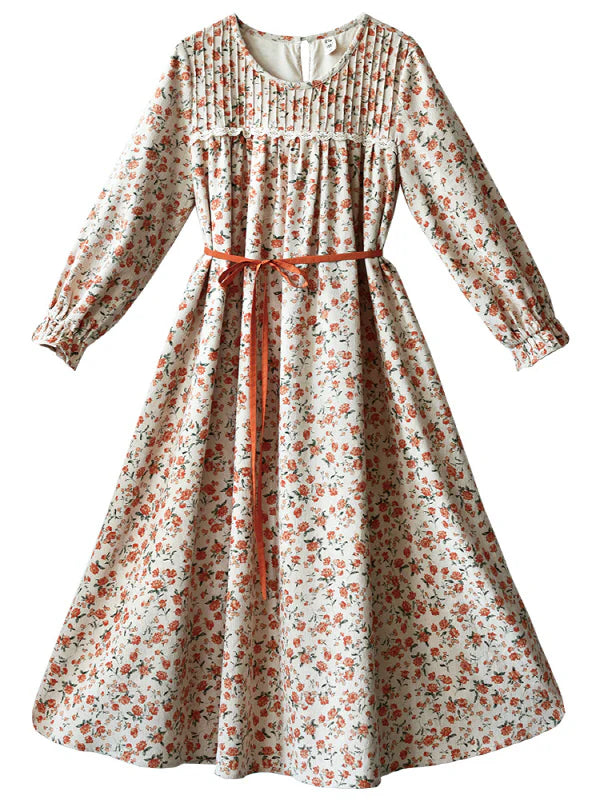 Vintage Blossom Corduroy Dress
